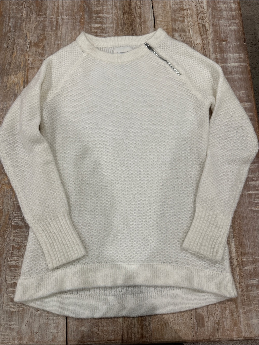 Abercrombie & Fitch Ivory Waffle Knit Sweater